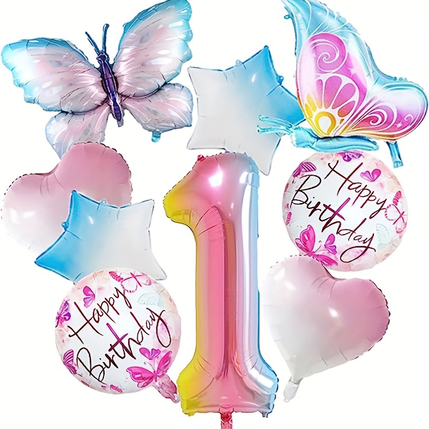 Papillon Rose Violet Ballon Guirlande Arch Kit Fête d'anniversaire Décor  Fille Baby Shower Latex Ballon Chaîne Fournitures de fête de mariage