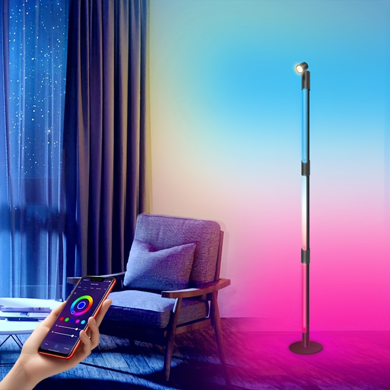 LED Floor Lamp RGB Corner Floor Lamp Color Changing Mood Lighting Standing  Lamp with Bluetooth App and Remote Control Dimmable/Music Sync/ Multi  Lighting Modes Atmosphere Lighting LED Lamp for Living Room, Bedroom