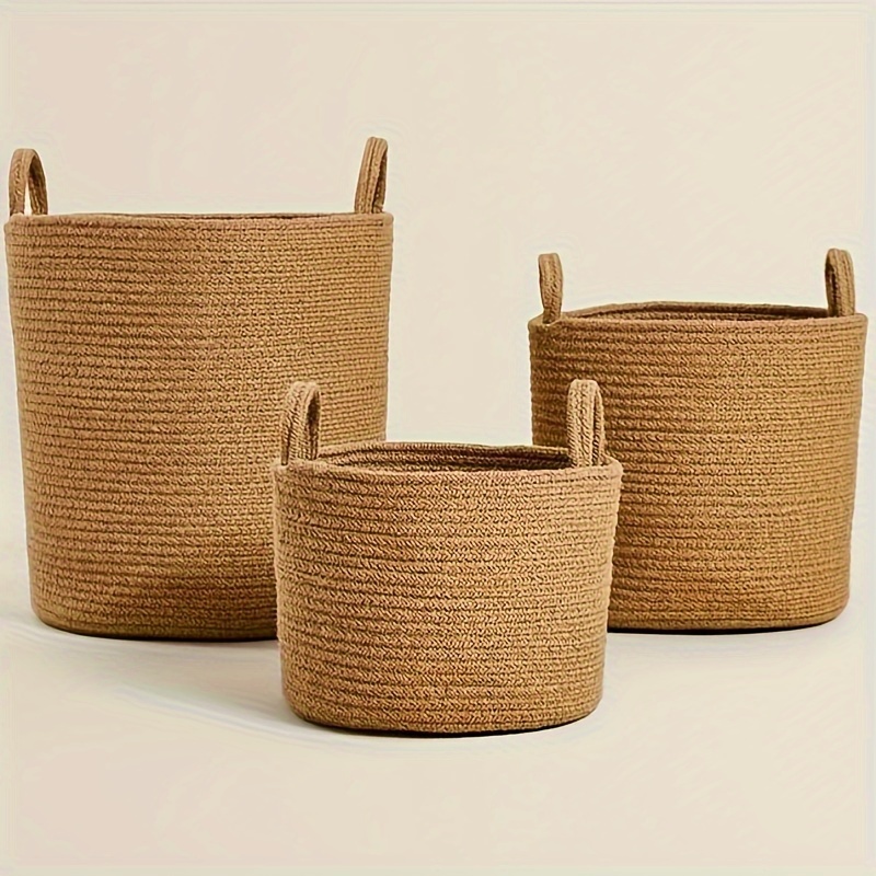 Faux Rattan Storage Basket Nordic Style Portable Decorative - Temu