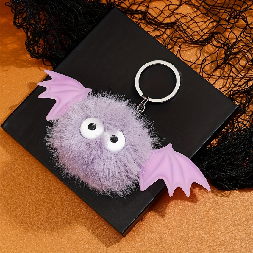 Cute Mini Elf Monster Plush Keychain Animal Pom Keyring Kids Car Key  Backpack