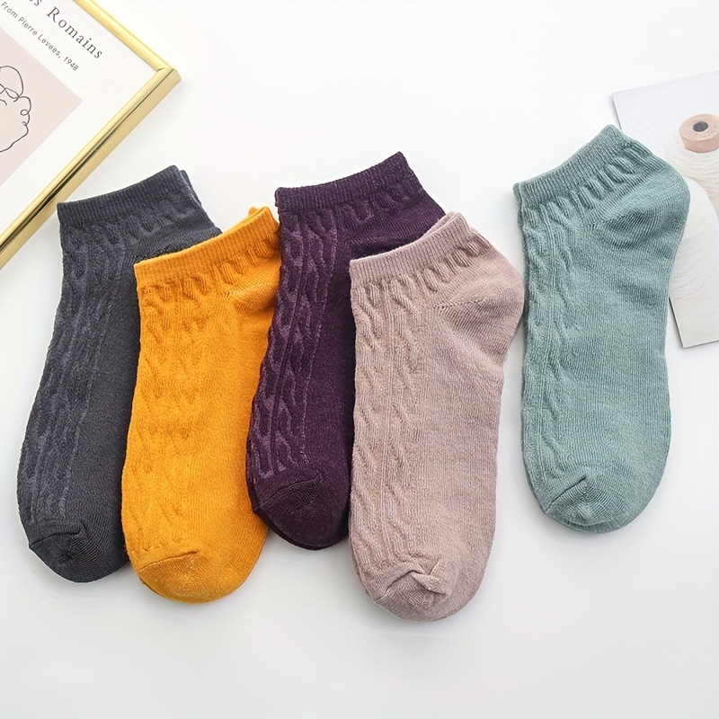 5 Pairs Kids Short Socks, Breathable & Comfortable Students Socks for Summer