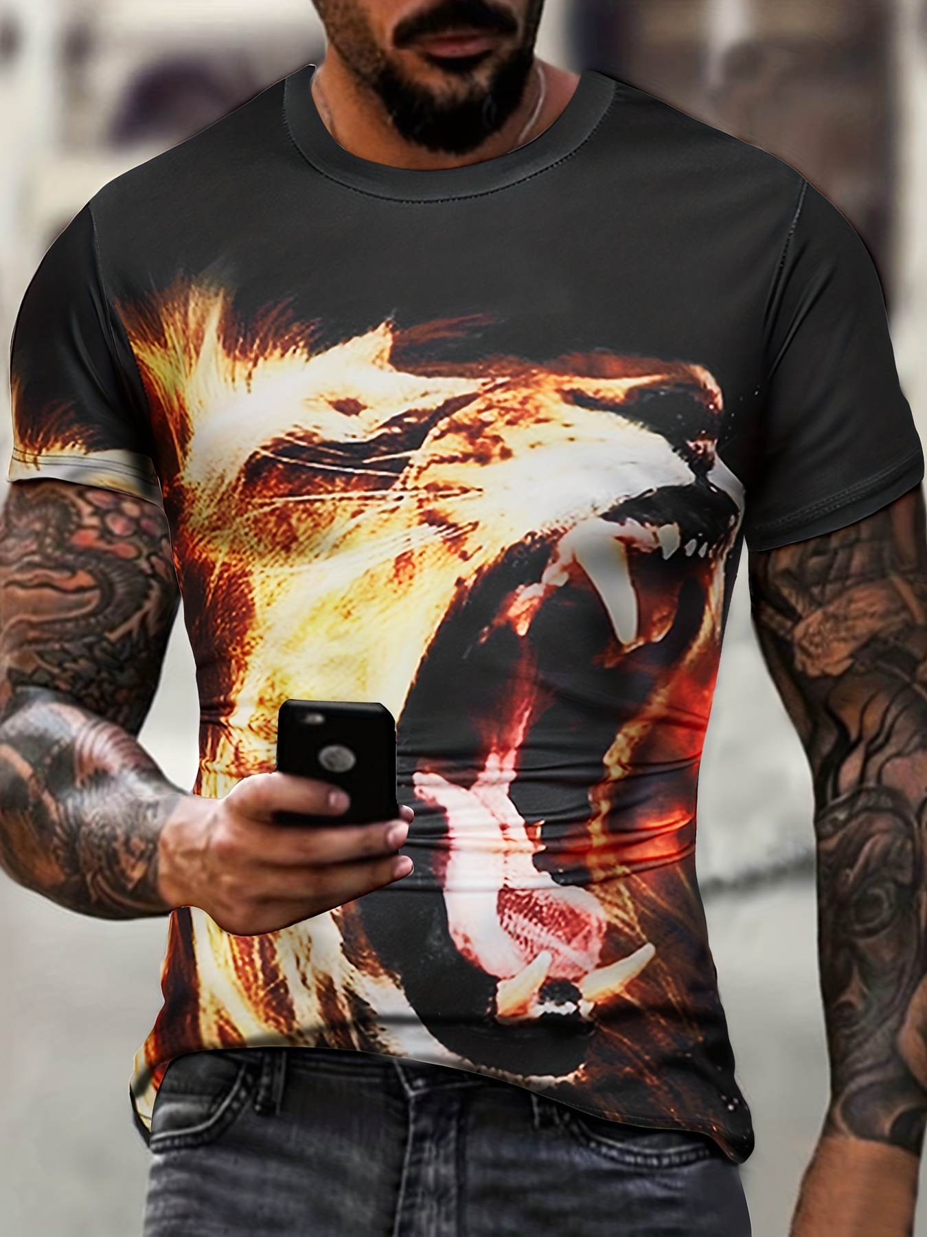 Men Tiger T Shirt - Temu