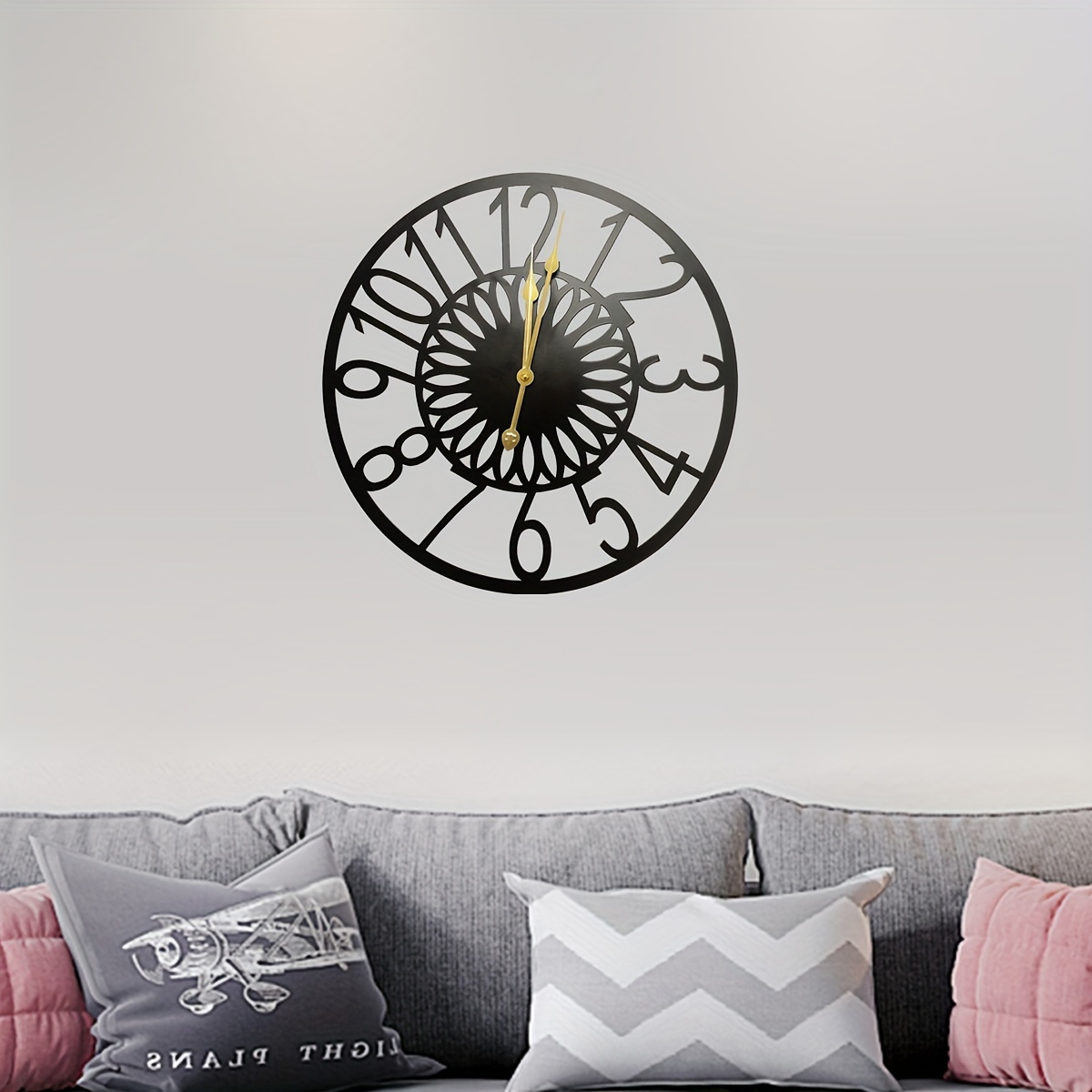 Modern Simple Wall Clock, Iron Silent Clock, Living Room Wall