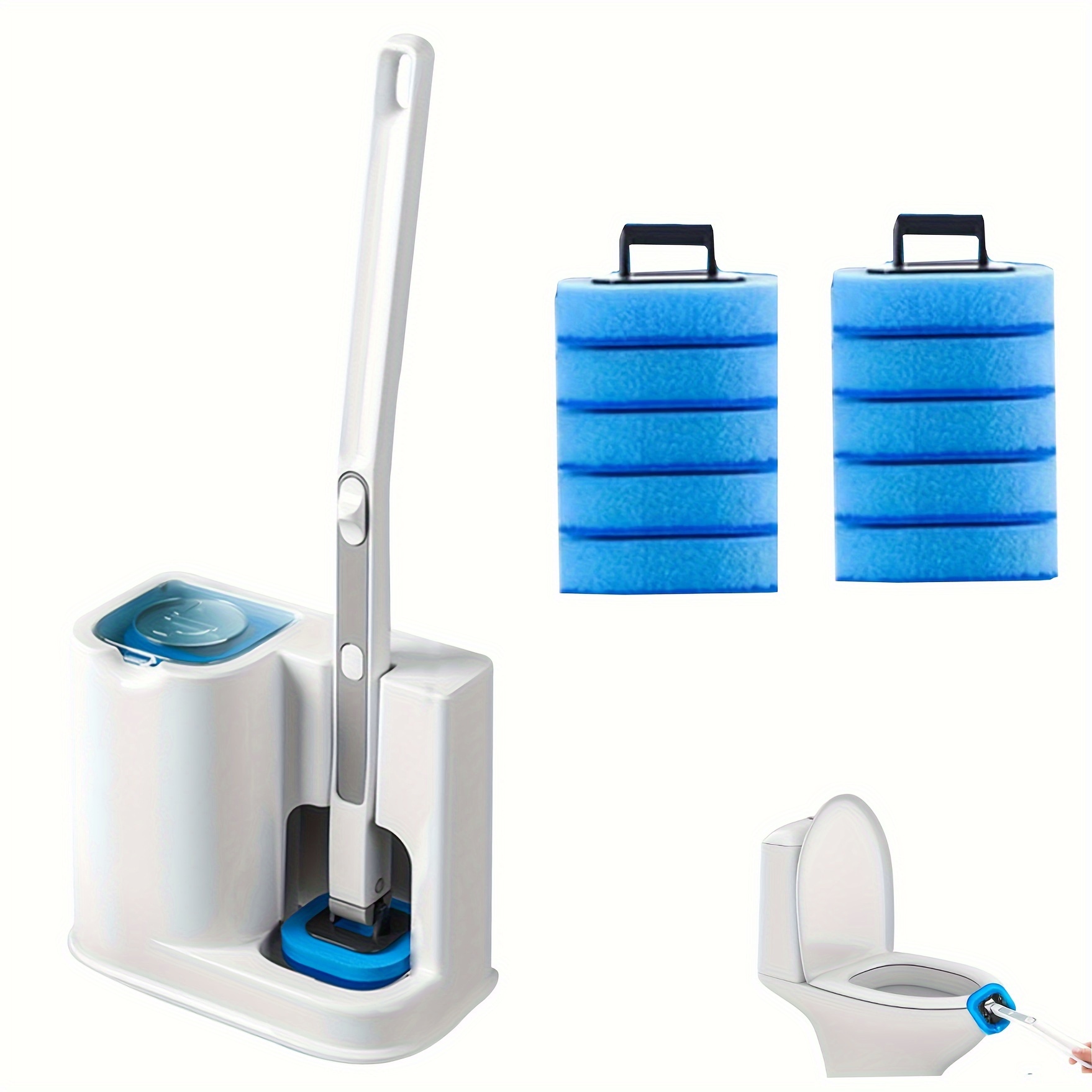 Liquid Refillable Toilet Brush With Holder Set Long Handle - Temu