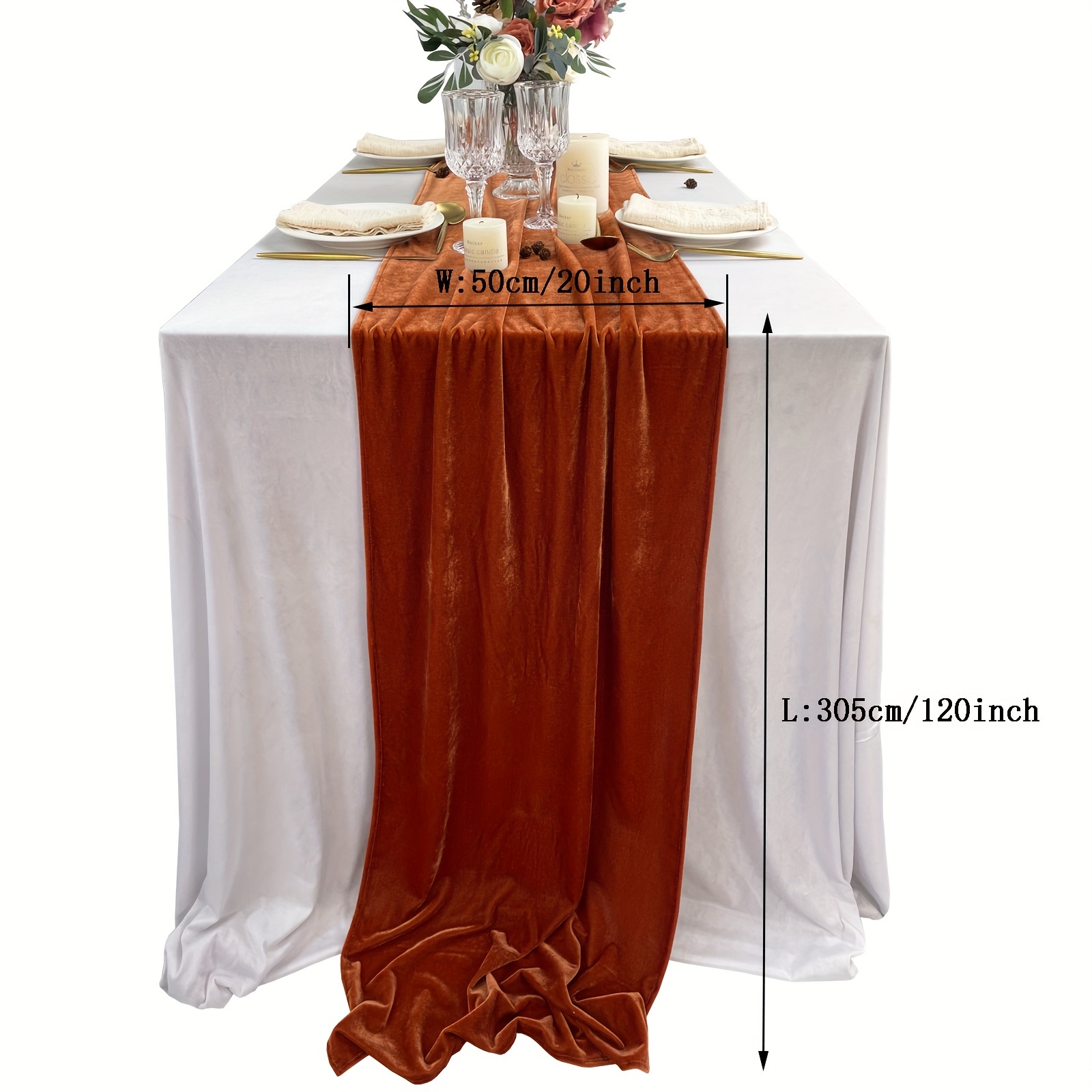Velvet Table Runner Wedding Reception Decor Soft Fabric Table Overlay