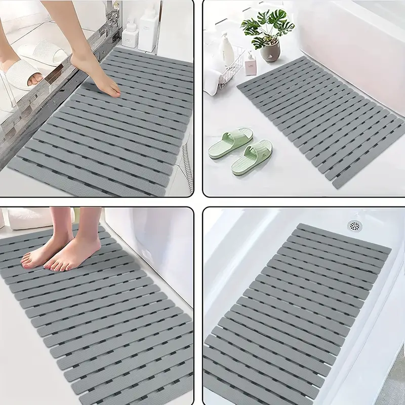 Extra Large Shower Mat Non-Slip Bathtub Strong Suction Grip Anti-Mold  Rubber Mat