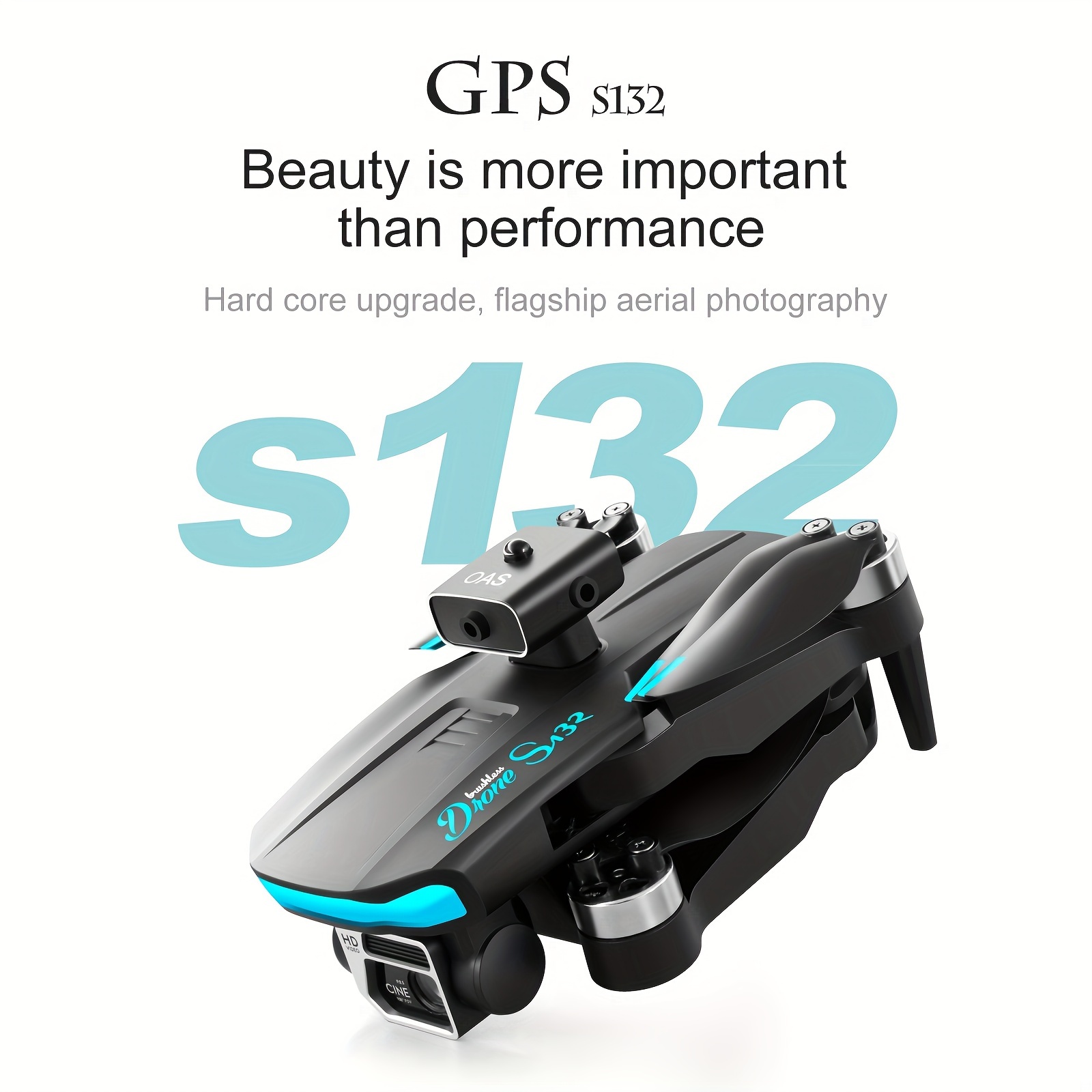 s132 drone hd camera gps global positioning optical flow fixed point hovering four sided infrared obstacle avoidance 90 electrically adjustable lens folding professional aerial photography uav details 2