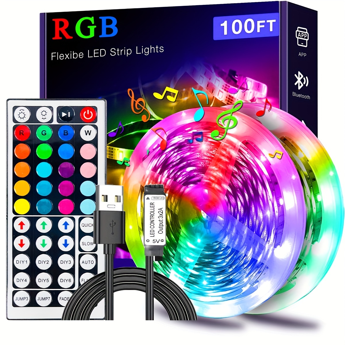 44 key Rgb Led Light With Remote Control Three Kinds Of - Temu