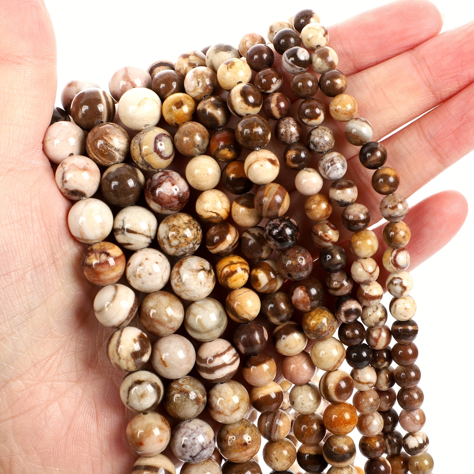 

Natural Stone Australia Agates Brown Charm Round Loose Beads For Jewelry Making Needlework Bracelet Diy Pick Size Strand 4-12 Mm