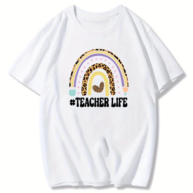 Teacher Iron on Transfer for T-Shirt Iron on Heat Transfer Stickers Patches  Decals Apples Pencils Books Rainbow Beautiful Design Clothing DIY Craft