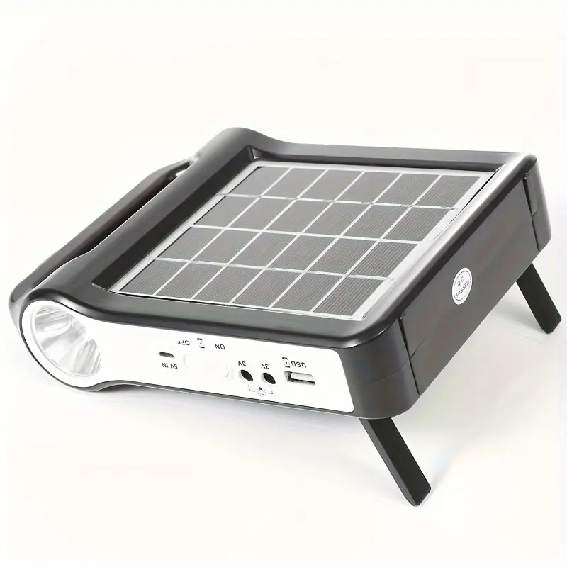 portable rechargeable solar panel power storage generator system usb charger with lamp home solar energy system kit for outdoor sports & outdoors details 12
