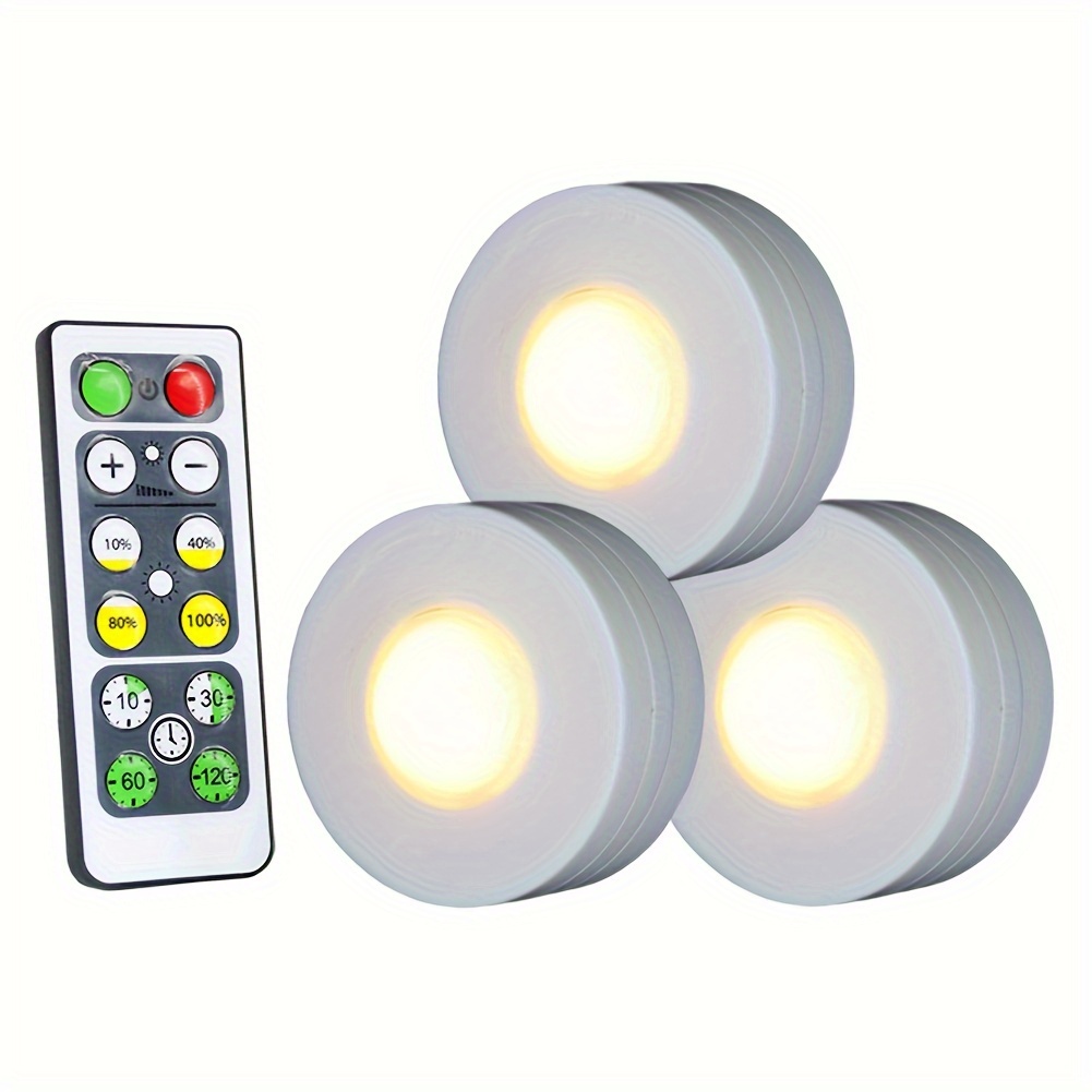 Wireless Led Puck Lights Remote Control Lights Energy Saving - Temu