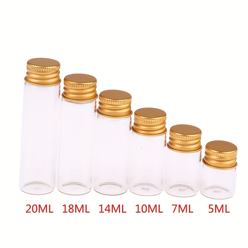 Glass Bottles With Golden Aluminium Lids, Small Mini Glass Jars, Small  Container For Scrubs, Oils And Salves, Multipurpose Round Flip Top Reusable  Bottle, Household Storage Supplies - Temu