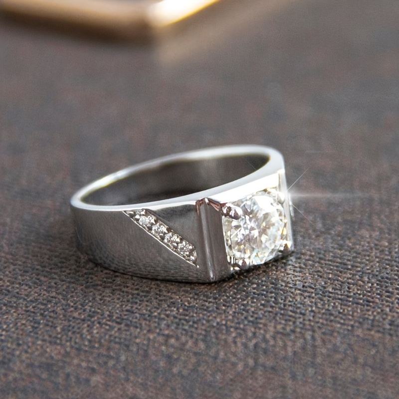 2 Carat Round Cut Colorless Moissanite Engagement Ring - Temu