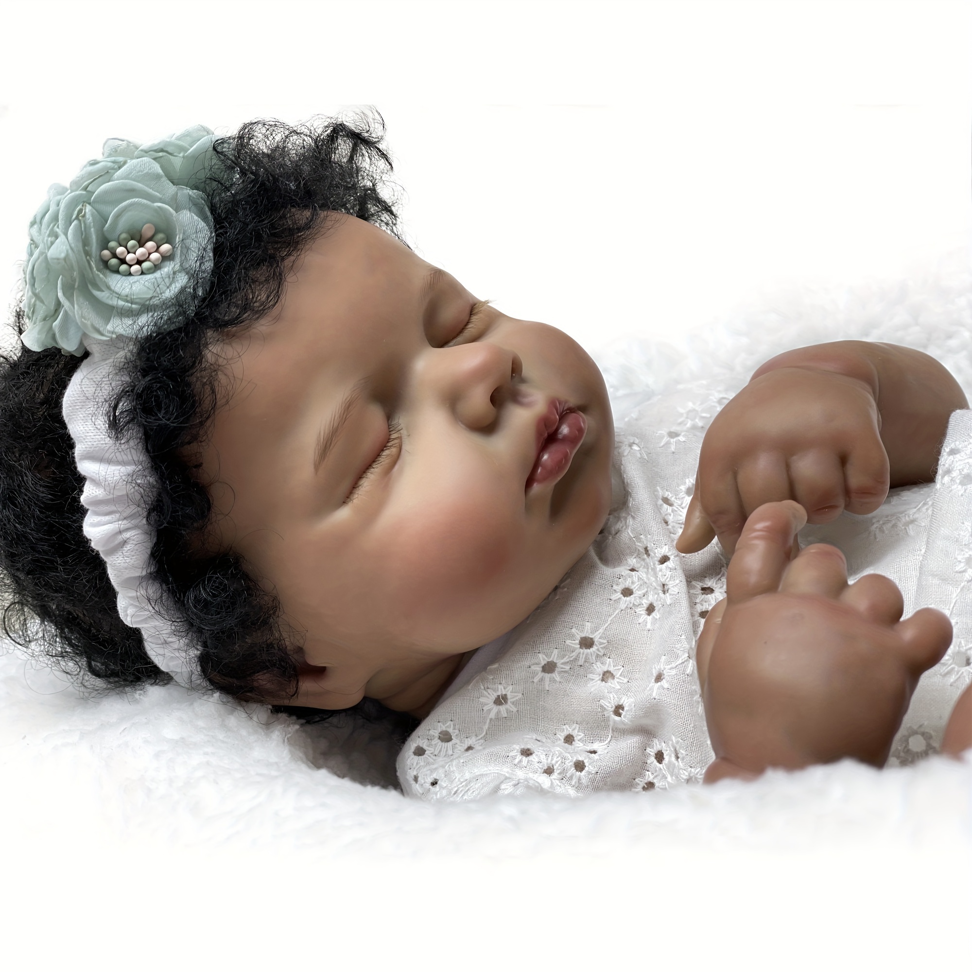 Bebê Reborn Realista 3 D PELE NEGRA 50 CM - Tatuka