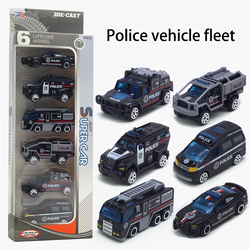 1: 60 Scale Alloy Car Toy Police Car Educational Toy for Kids
