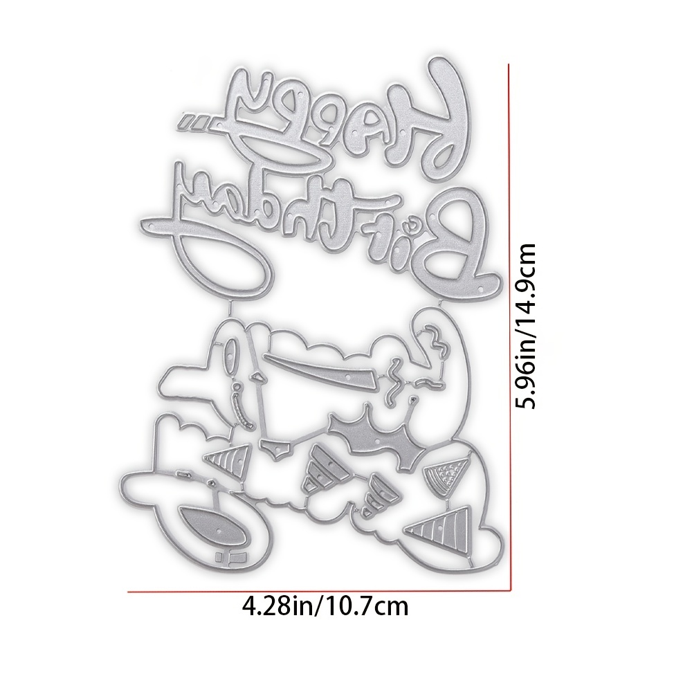 Happy Birthday Letter Metal Cutting Dies Stencil For - Temu