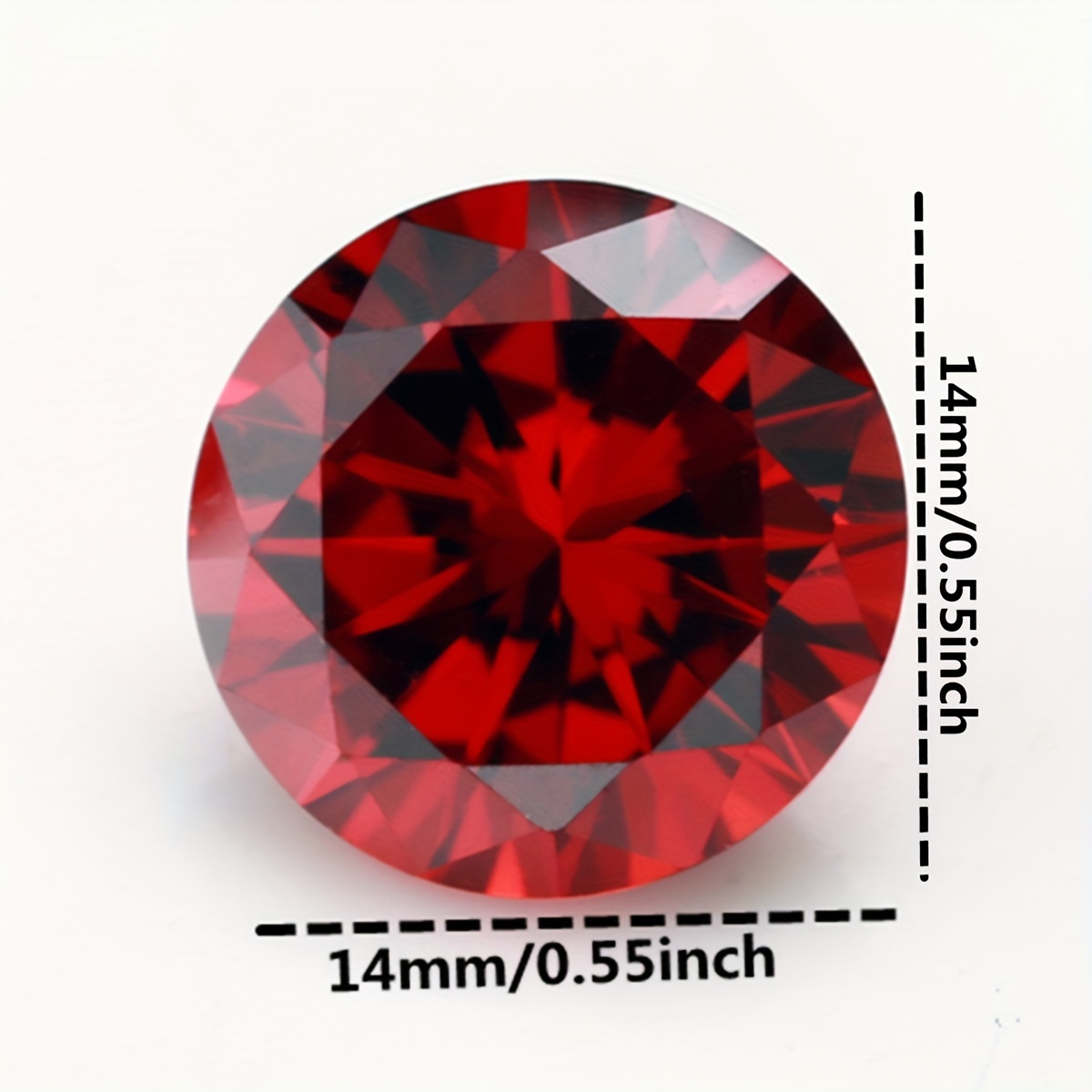1個 13ct 円錐形 人工宝石 レッドガーネット ルースストーン