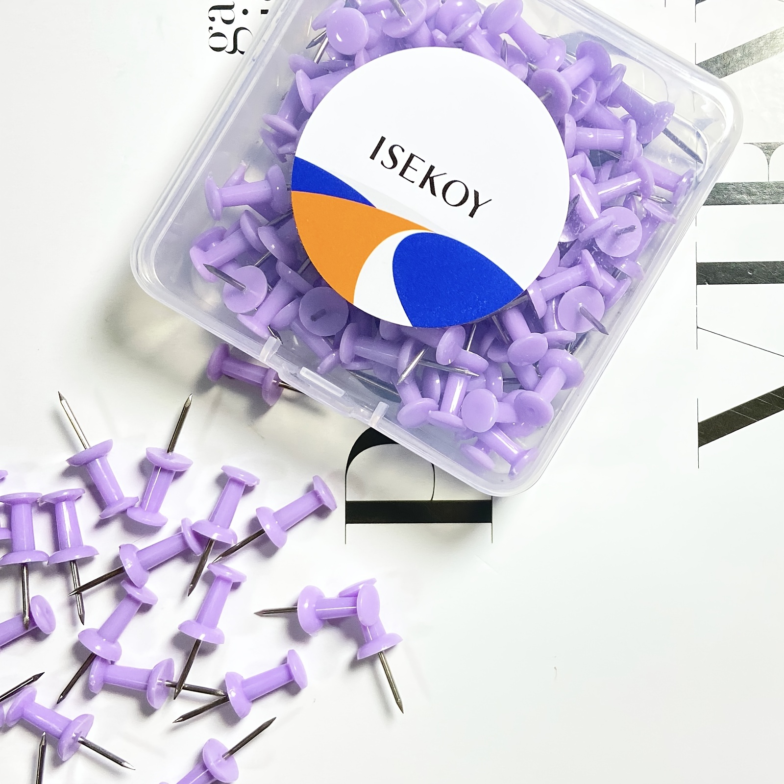Purple And White Push Pins For Bulletin Board Thumb Tacks - Temu