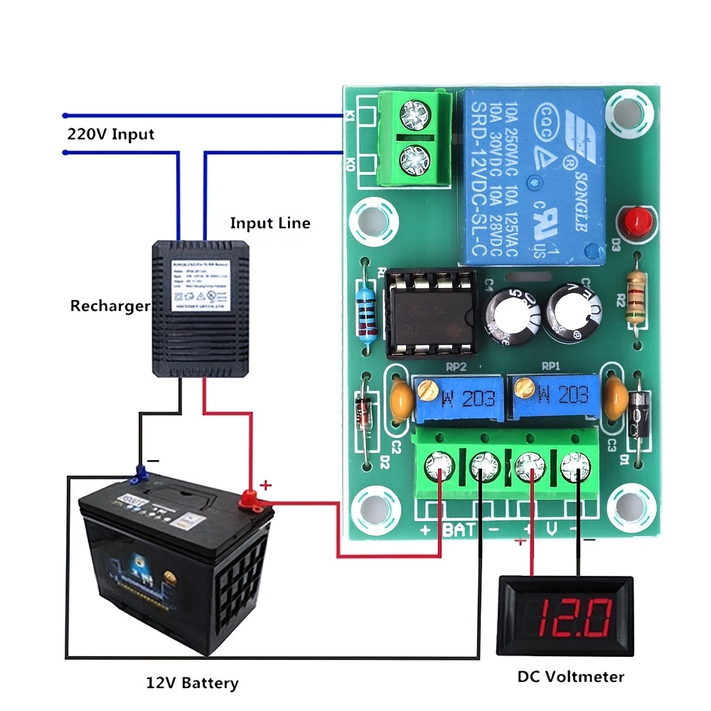 XH M601 Intelligent Charger Power Control Panel Automatic Charging Power 12V Battery Charging Control Board For DIY Kit