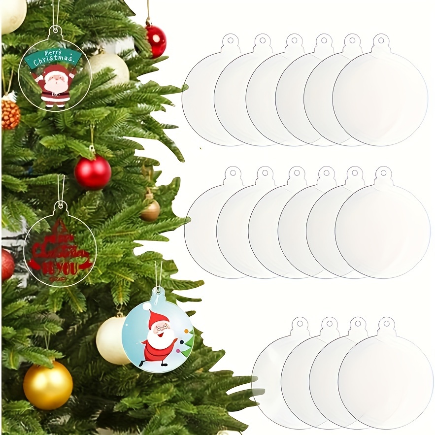 4 Inch Acrylic Ornaments Blanks, 30Pcs Clear round Acrylic Ornament Blanks,  Acr