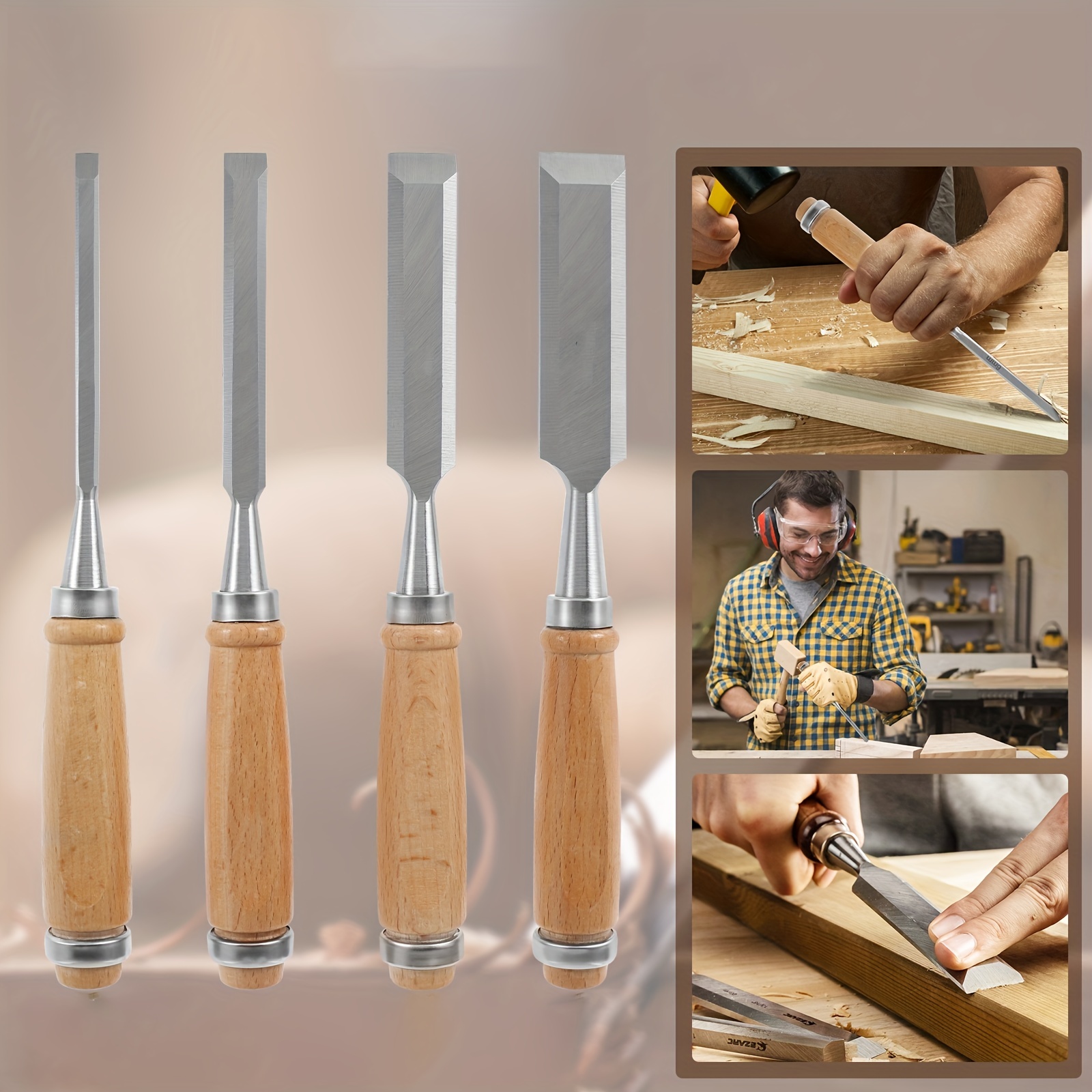 12pcs Woodcut Knife Wood Carving Tools Woodworking - 4pcs Wood