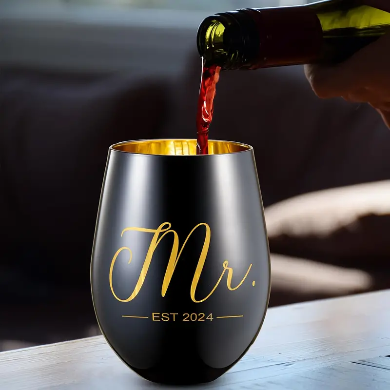 Est 2024 Mr And Mrs Wine Glasses 2024 Engagement Wedding - Temu