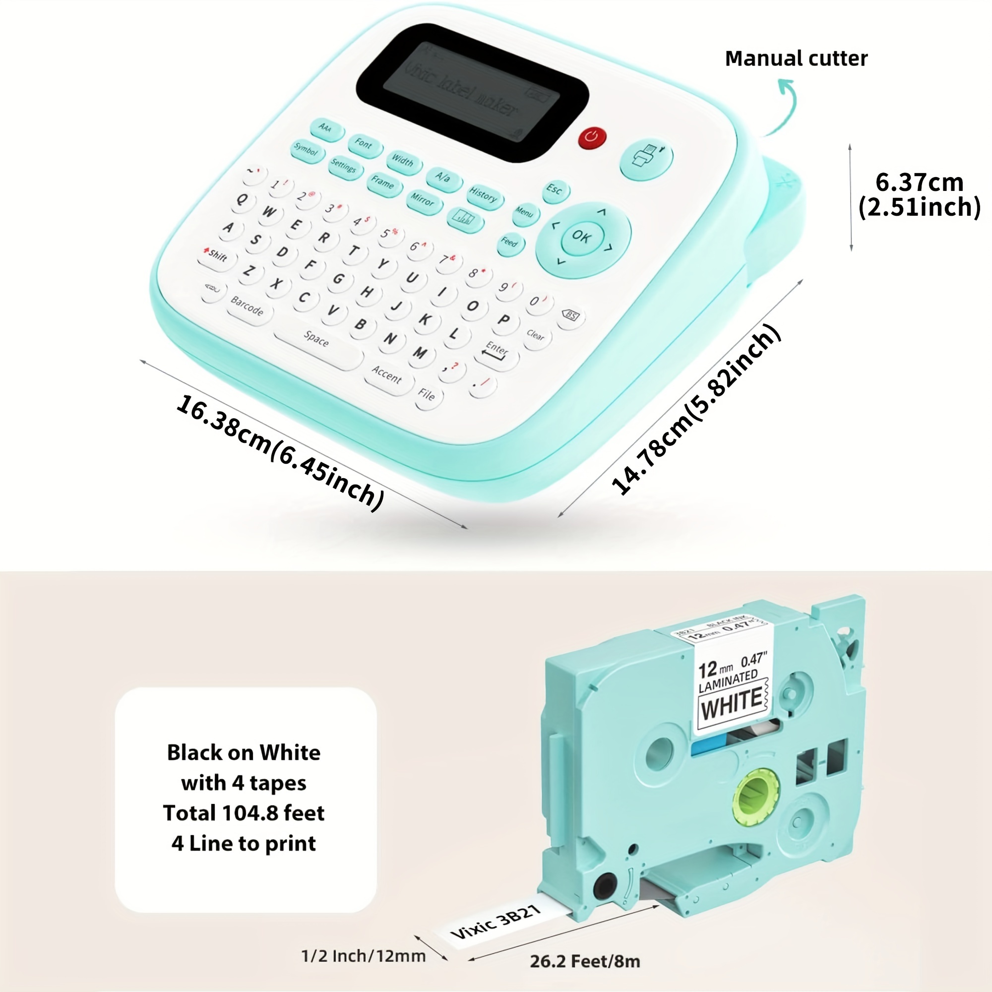 COLORWING Label Maker Machine with Tape D30 Small Portable Label