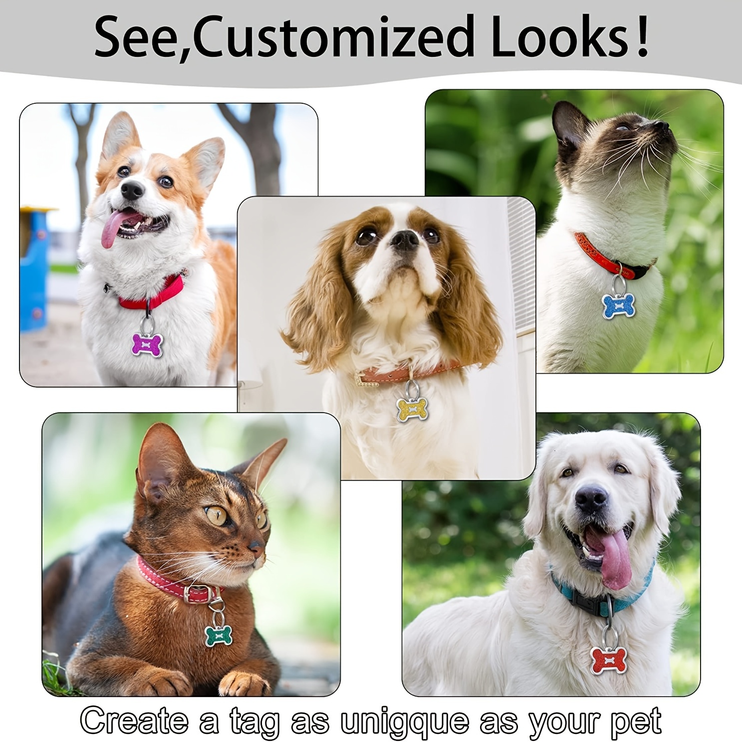 Custom Engraved Pet Tag Pink Cat ID Tags