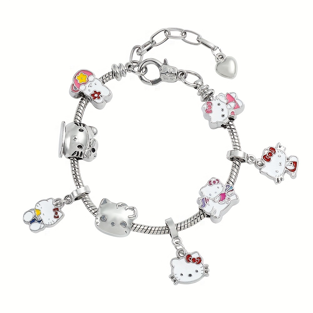 Lovely Cute Silver Hello Kitty Bracelet Hand Chain for Sale in