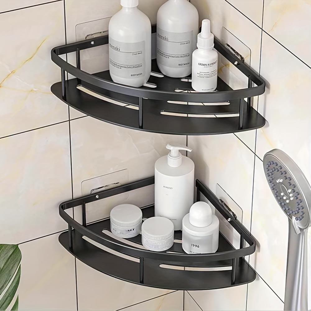 Maximize Your Bathroom Storage Space With This Triangular Wall-mounted  Storage Shelf For Bathroom And Kitchen! (2pcs/set)