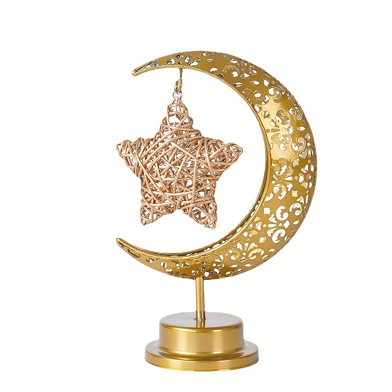 Acheter Lampe Led en forme de lune dorée pour la maison, décoration  lumineuse en métal pour la maison, Ramadan Kareem, Eid Mubarak, cadeau  musulman 2023 Eid Al Adha