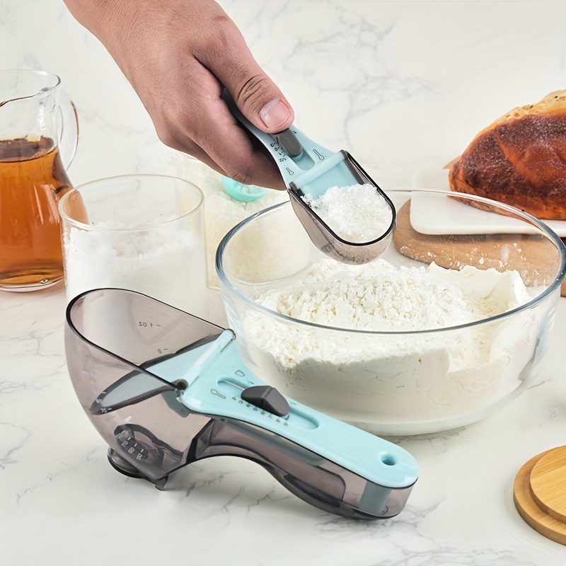 Acquista Cucchiai dosatori regolabili con scala Misurini in plastica Tazze  per cottura Accessori da cucina Strumenti per misurare la cucina