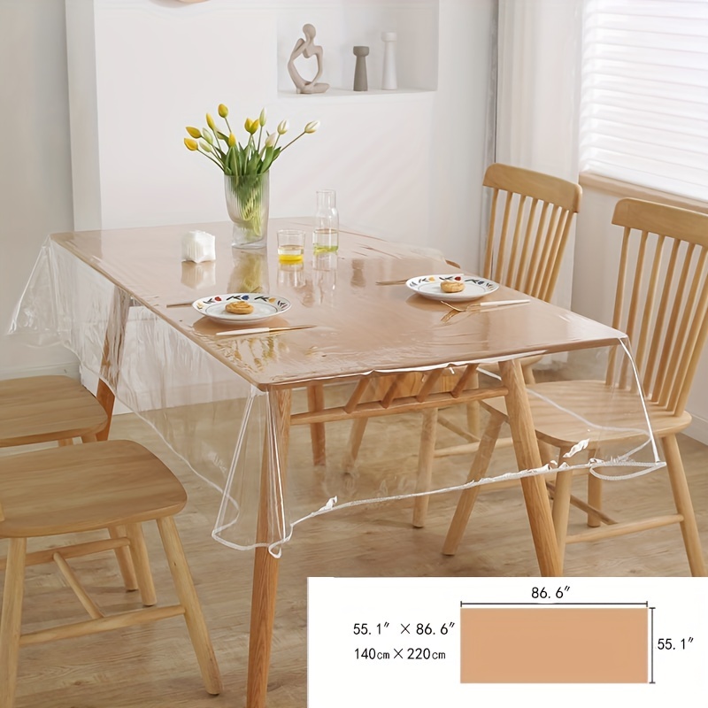 Transparent PVC tablecloth H140 embossed 3D stain resistant