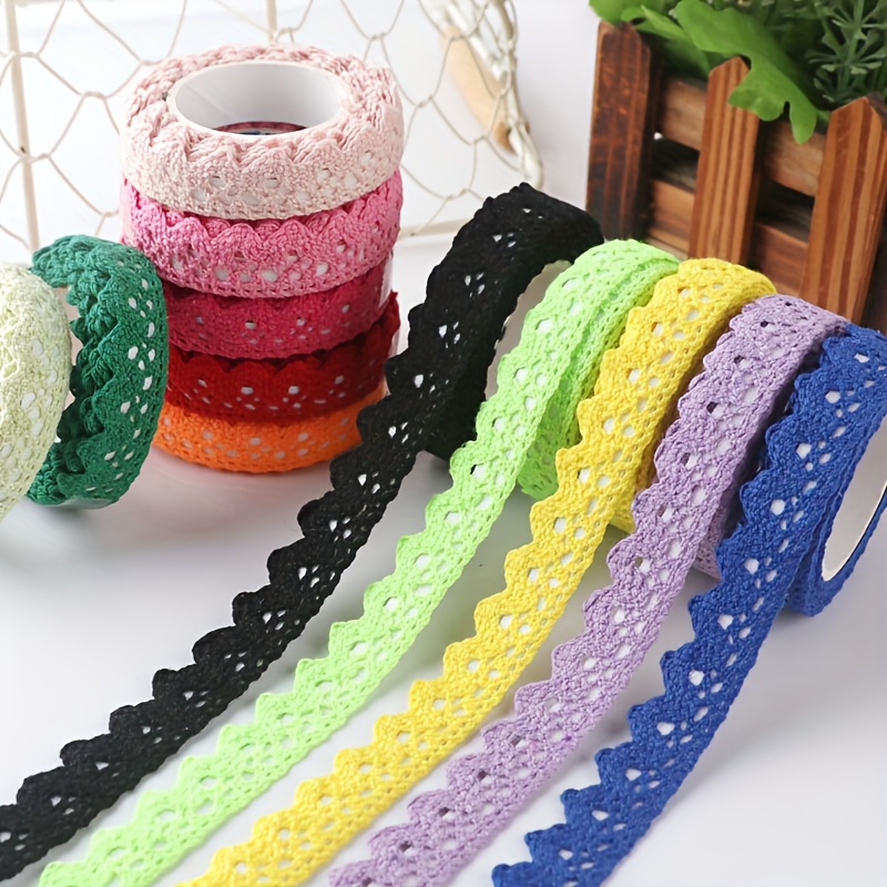 Korean Idyllic Lovely Pure Color Lace Hollowed Lace Tape - Temu