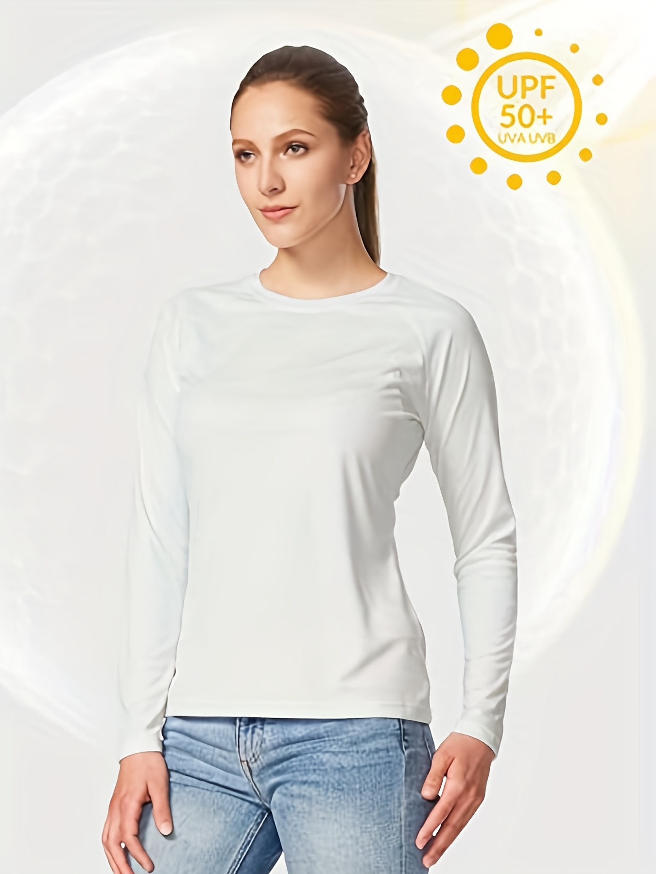  Womens UPF 50+ UV Sun Protection T-Shirt Long Sleeve Fishing  Hiking Performance Shirts