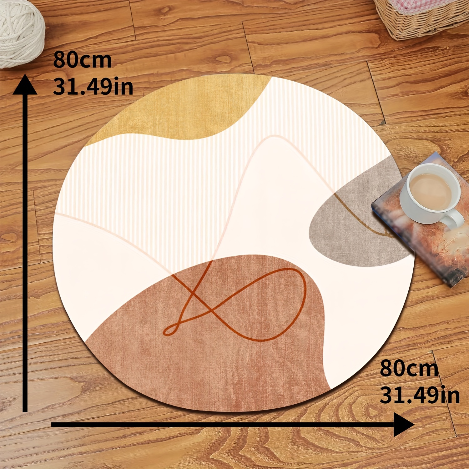 Modern Minimalist Line Carpet, Non-slip Kitchen Mat Floor Cushion