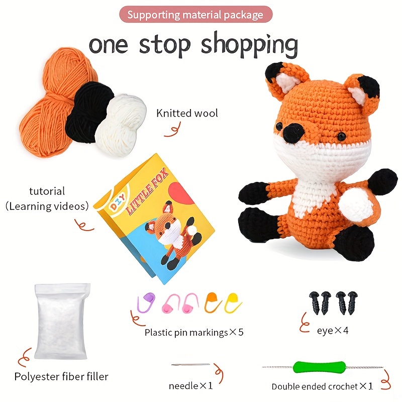 2 kits de crochet Corbeilles et Renard (apprentissage)