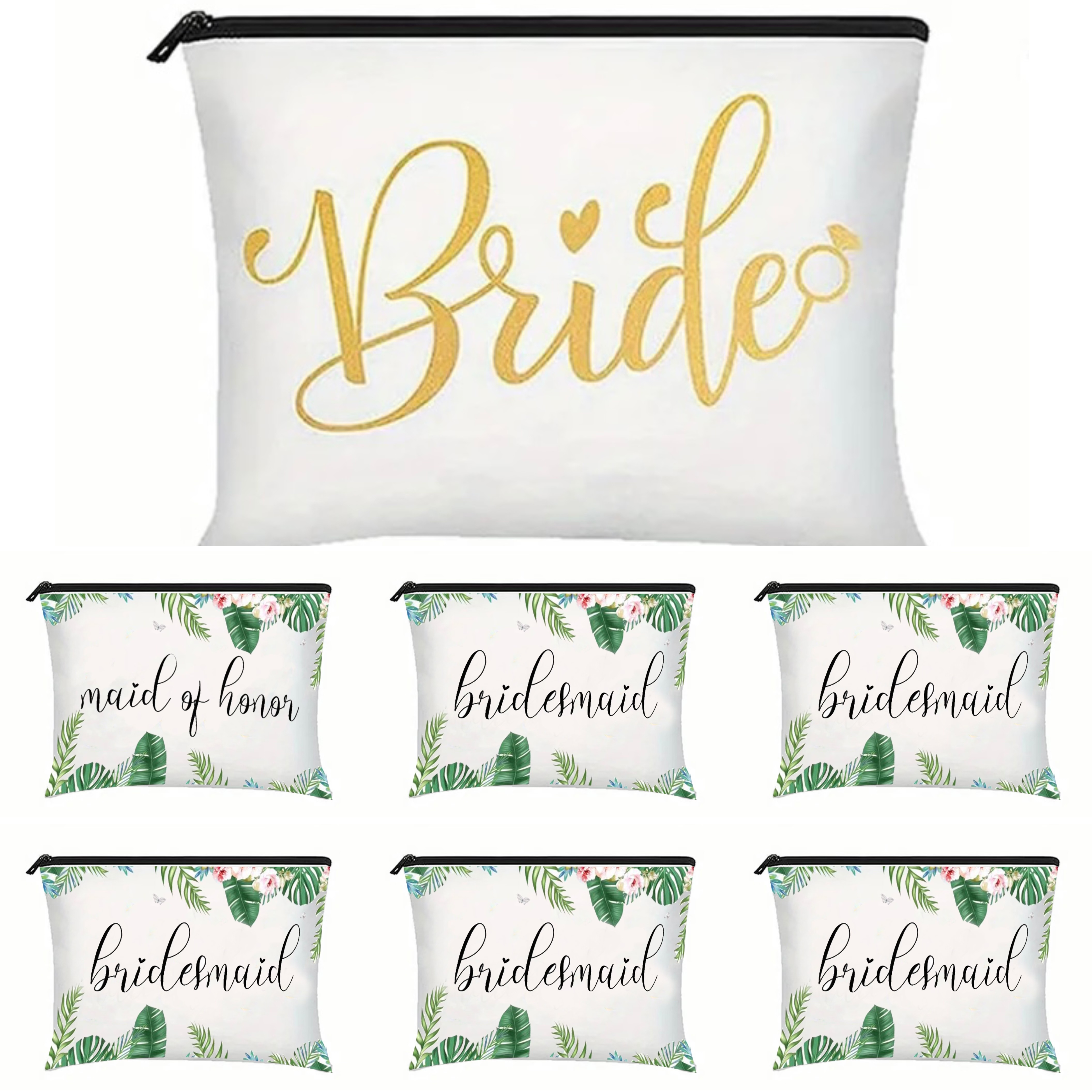 Bridesmaid Makeup Bag Wedding Bridal Cosmetic Canvas Bag - Temu