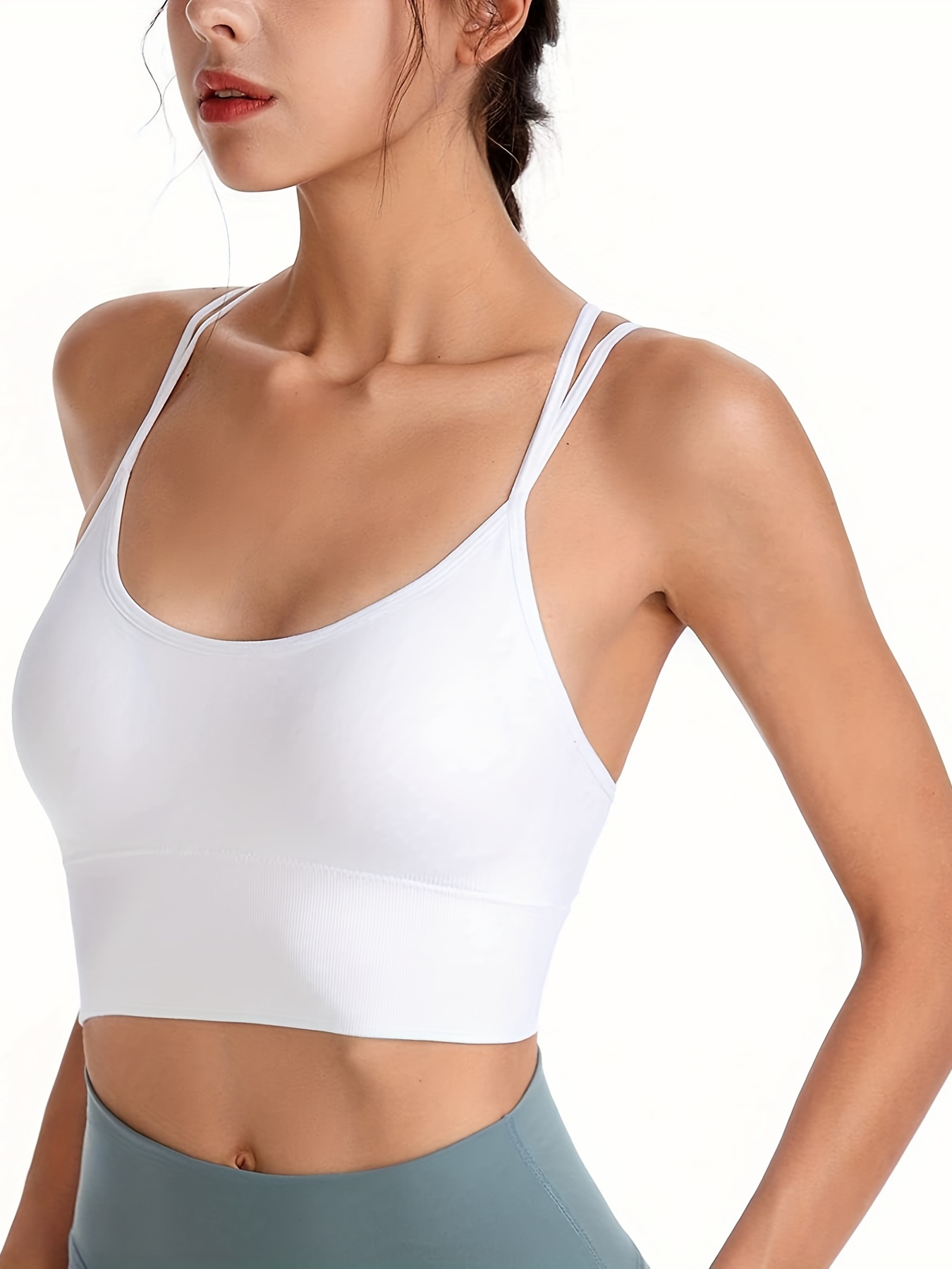 Workout Tank Tops Bra Strappy Athletic Yoga Tops Running - Temu