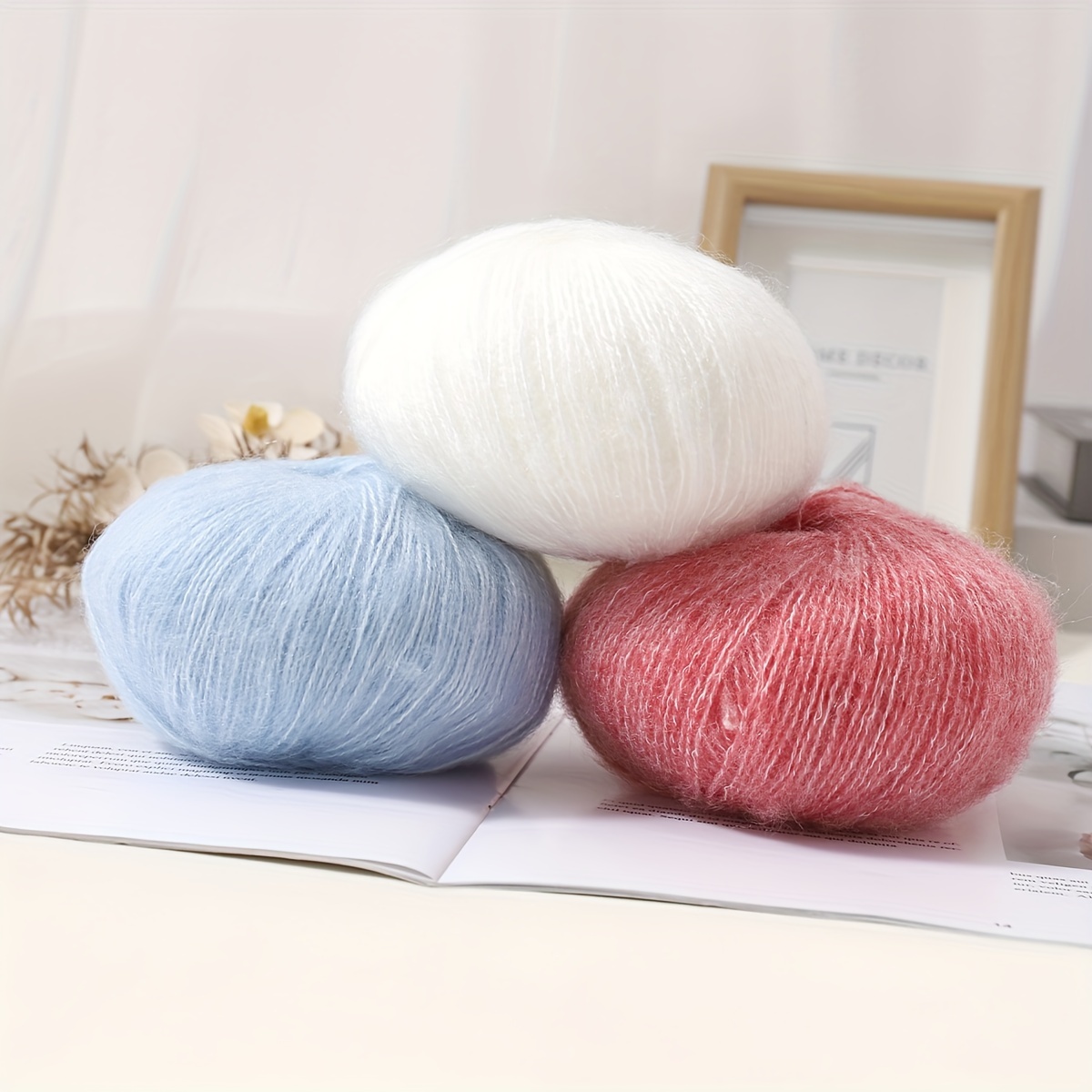 Vintage Mohair Spray Yarn For Diy Knitting And Crocheting - Temu
