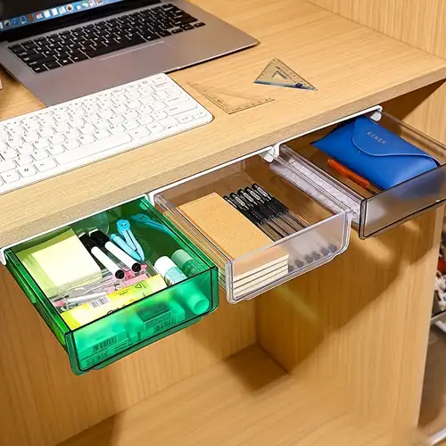 1 Stück Unsichtbare Schubladen-aufbewahrungsbox Unter Dem Schreibtisch,  Unteres Schreibtischregal, Versteckte Finishing-box, Kaufen Sie Die  Neuesten Trends