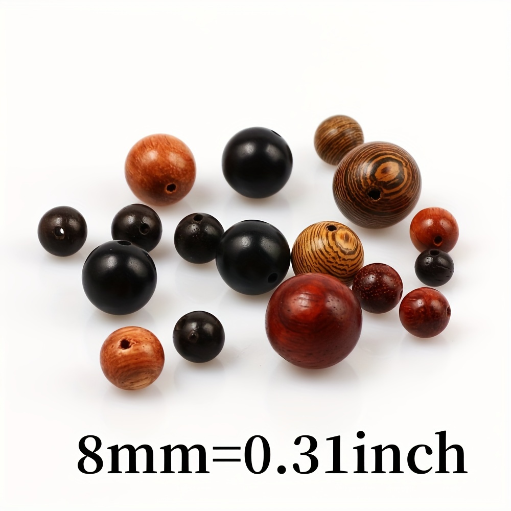 Wenge Black Ebony Natural Wood Beads Round Wood Loose Beads - Temu