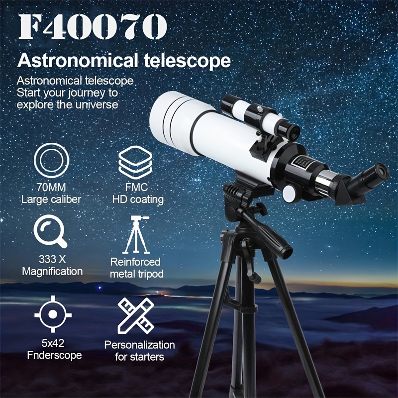 Telescopio Adultos Astronomía 70 Mm Apertura 400 Mm Az - Temu