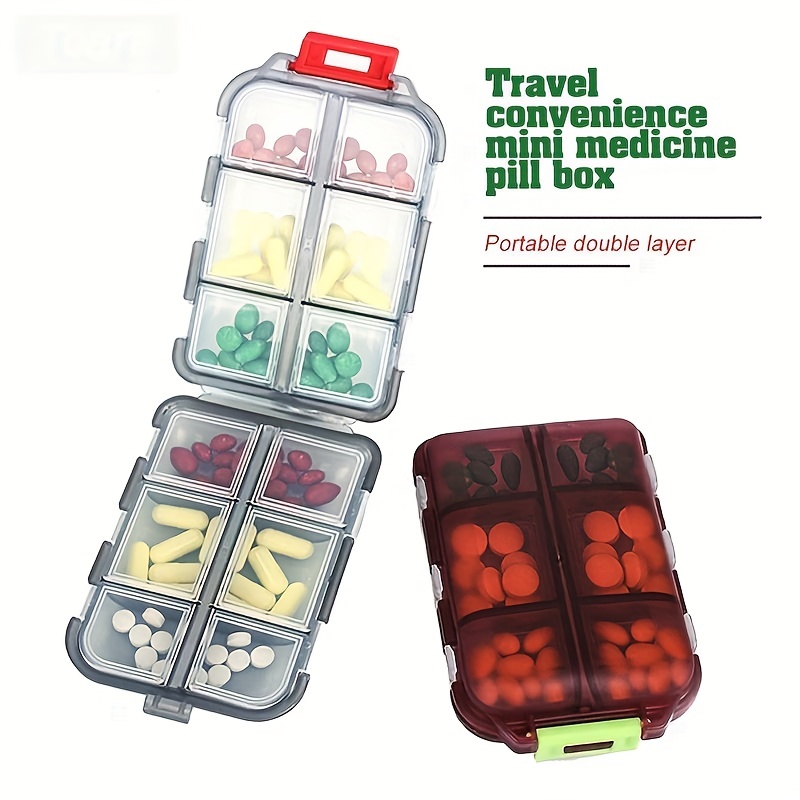 4 Pack Pill Case Portable Small Weekly Travel Pill Organizer Portable  Pocket Pill Box Dispenser for