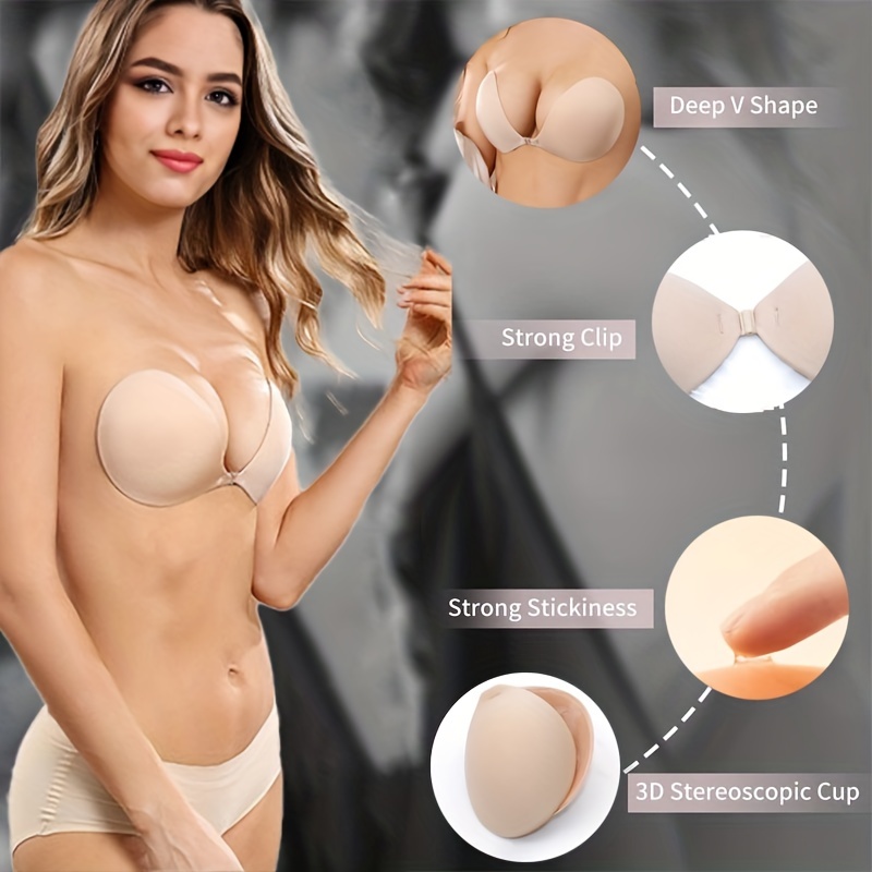 Self-adhesive Bra Invisible Silicone Lift Up Bra Women's Deep V
