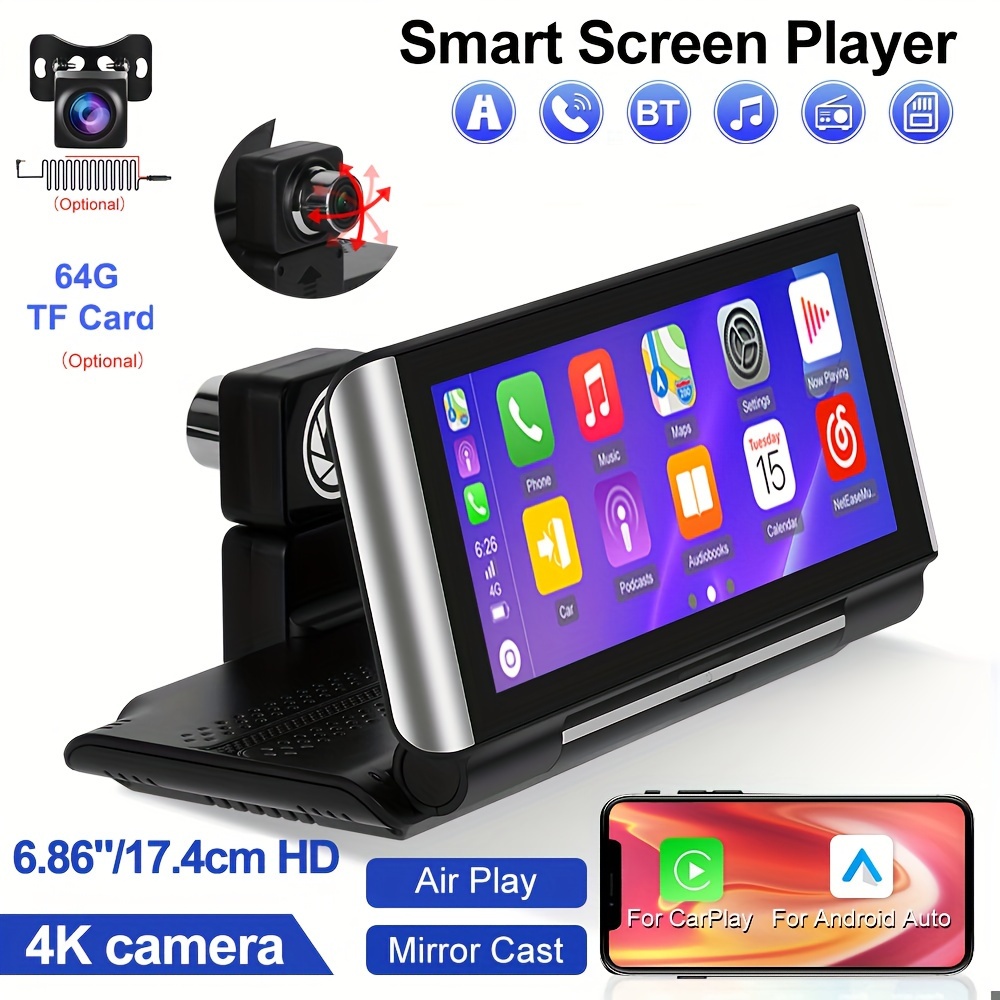 6.86 Inch Touch Screen Car Dash Camera Multi-Functional Car DVR