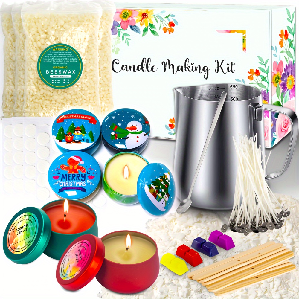 285pcs Candle Making Kit, Candle Making Supplies DIY Arts And Crafts Kits  For Adults, Beginners, Christmas Gift, Including 17.6oz Beeswax, Melting Pot