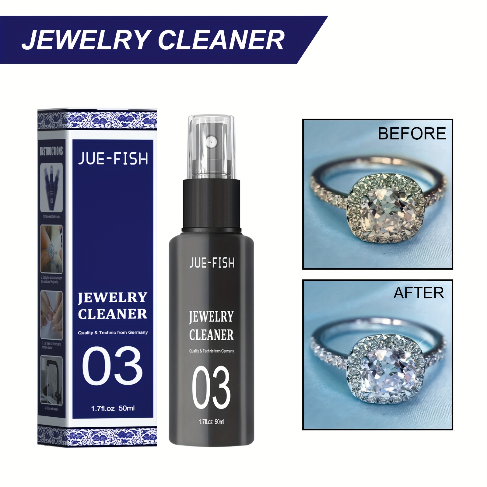 High Frequency Vibration Cleaner, High Frequency Vibration Jewelry Cleaner,  20.29oz Jewelry Cleaner Machine ABS Plastic & 304 Stainless Steel Cleaner
