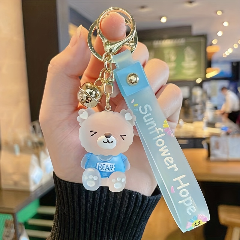 Korean Style Ins Plush Bear Keychain Student Bag Pendant Car Key Ring Girl  Cute Decoration Accessories Gifts